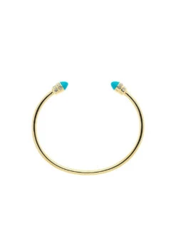Gold And Turquoise Torque Bangle