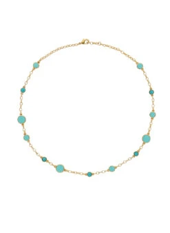 Melissa Odabash Gold Turquoise Enamel & Stone Necklace