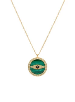Melissa Odabash Gold Malachite Eye Long Pendant