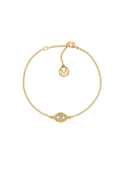 Melissa Odabash Gold Turquoise Evil Eye Bracelet