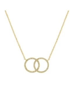 Melissa Odabash Gold Crystal Double Hoop Necklace