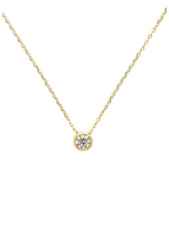 Gold Crystal Pendant Necklace