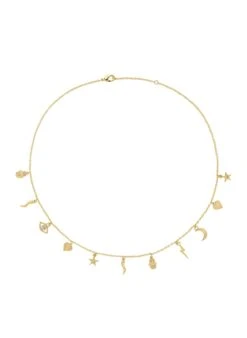 Melissa Odabash Gold Crystal Charm Necklace