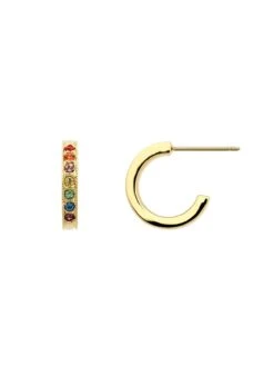 Melissa Odabash Gold Rainbow Hoop Earrings