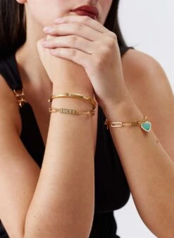 Melissa Odabash Gold 'Lucky' Crystal Bracelet -Melissa Odabash Sale Gold Bracelets Stack 3