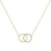 Gold Double Circle Crystal Necklace -Melissa Odabash Sale Gold Swarovski Double Hoop Necklace 2020 cutouts