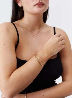 Melissa Odabash Gold Twist Cuff Bracelet -Melissa Odabash Sale Gold jewellery stack