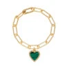 Melissa Odabash Malachite Heart Chain Bracelet -Melissa Odabash Sale Malachite Heart Bracelet