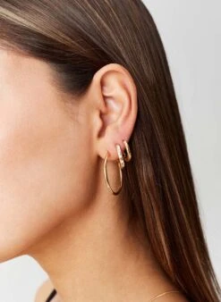 Gold Small Hoop Earrings -Melissa Odabash Sale Small Hoop Earring Stack