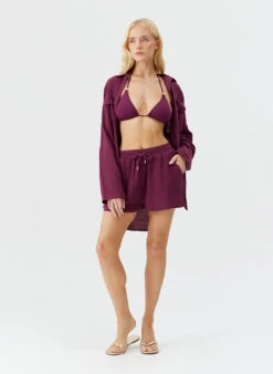 Abbie Bordeaux Shorts -Melissa Odabash Sale abbie bordeaux shorts model 2025 P