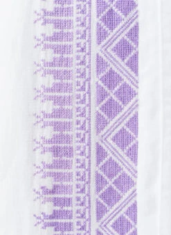 Audrey White/Lavender Kaftan -Melissa Odabash Sale audrey white lavender kaftan closeup 2025