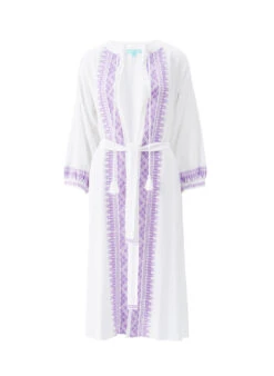 Audrey White/Lavender Kaftan