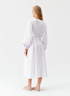 Audrey White/Lavender Kaftan -Melissa Odabash Sale audrey white lavender kaftan model 2025 B