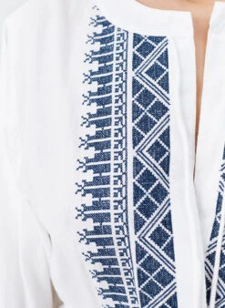 Audrey White/Marine Kaftan -Melissa Odabash Sale audrey white marine kaftan closeup 2025