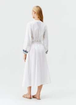 Audrey White/Marine Kaftan -Melissa Odabash Sale audrey white marine kaftan model 2025 B