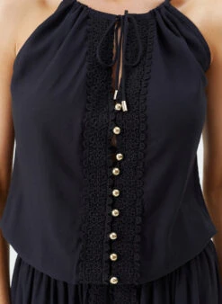 Chelsea Black Dress -Melissa Odabash Sale chelsea black dress closeup 2025