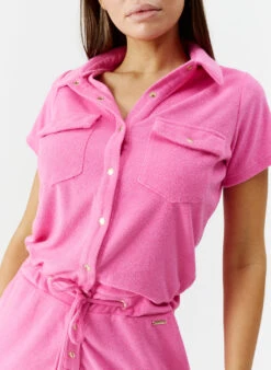 Melissa Odabash Exclusive Cheryl Hot Pink Playsuit -Melissa Odabash Sale cheryl hot pink playsuit model 2024 closeup