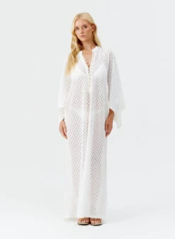 Edie White Dress -Melissa Odabash Sale edie white kaftan model 2025 P2