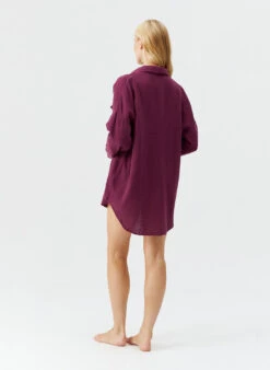 Elena Bordeaux Shirt -Melissa Odabash Sale elena bordeaux shirt model 2025 B