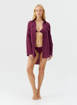 Elena Bordeaux Shirt -Melissa Odabash Sale elena bordeaux shirt model 2025 P