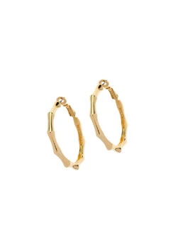 Melissa Odabash Gold Bamboo Hoop Earrings