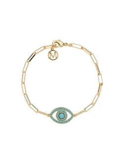 Melissa Odabash Gold Chain Turquoise Eye Bracelet