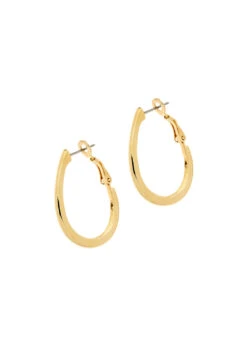 Gold Oval Hoop Earrings