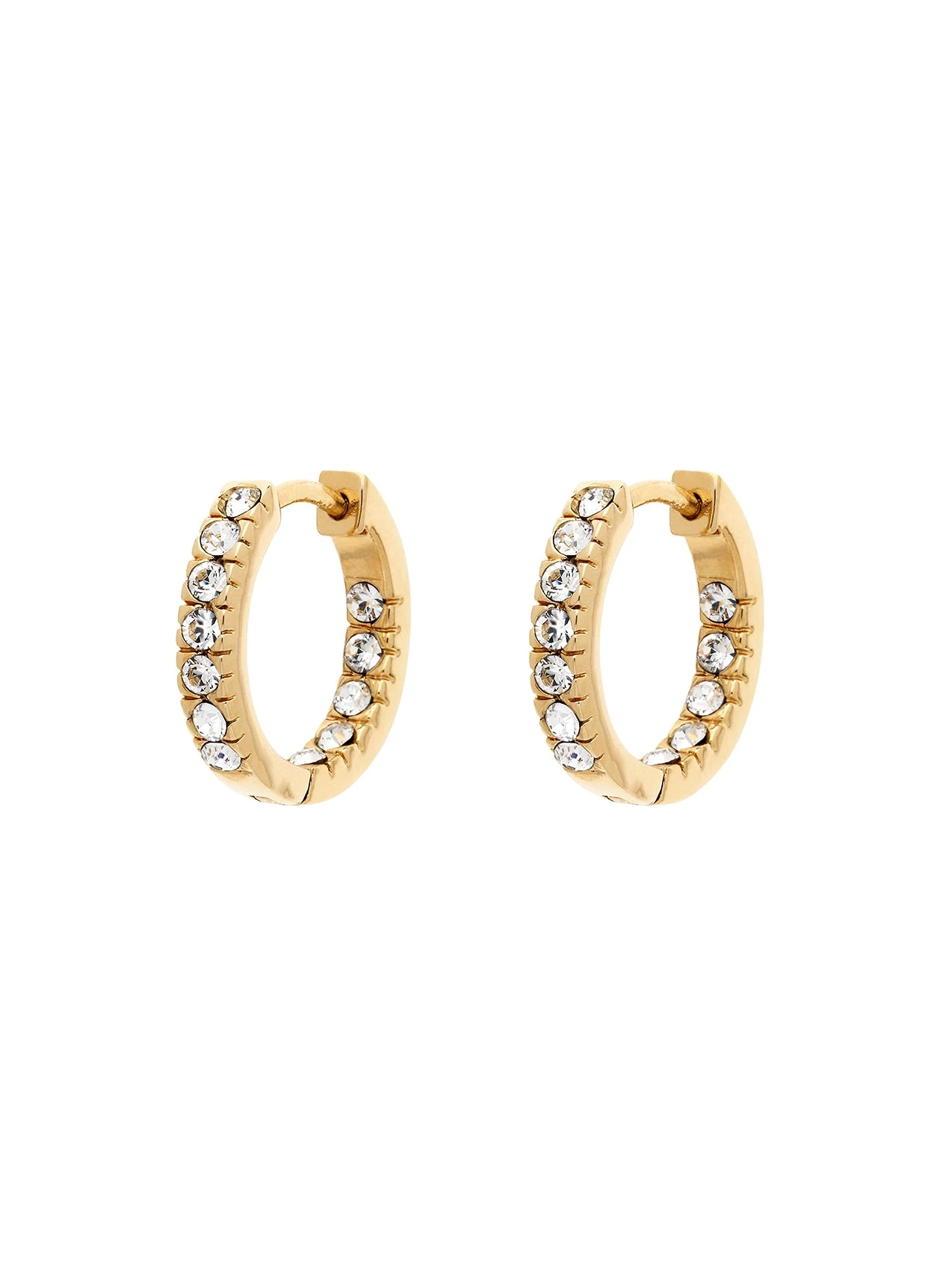Melissa Odabash Gold Crystal Small Hoop Earrings 3 Melissa Odabash Gold Crystal Small Hoop Earrings