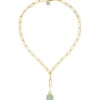 Gold Turquoise Charm Necklace -Melissa Odabash Sale gold turquoise charm necklace