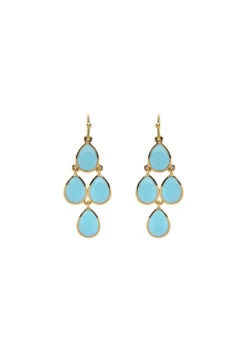 Melissa Odabash Gold Turquoise Drop Earrings