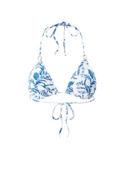 Key West Blue Leaf Bikini Top