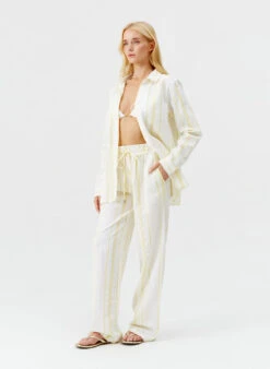 Krissy Yellow Stripe Trousers 10 Krissy Yellow Stripe Trousers -Melissa Odabash Sale krissy yellow stripe trousers model 2025 F