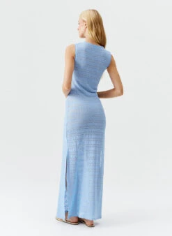 Maddie Dusty Blue Dress -Melissa Odabash Sale maddie dusty blue dress model 2025 B