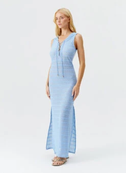 Maddie Dusty Blue Dress -Melissa Odabash Sale maddie dusty blue dress model 2025 F