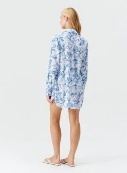 Paige Blue Leaf Shirt -Melissa Odabash Sale paige blue leaf shirt model 2025 B