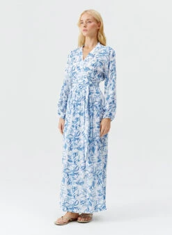 Rachel Blue Leaf Dress -Melissa Odabash Sale rachel blue leaf dress model 2025 F