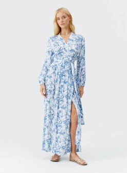 Rachel Blue Leaf Dress -Melissa Odabash Sale rachel blue leaf dress model 2025 P