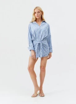 Sara Blue Stripe Dress -Melissa Odabash Sale sara blue stripe dress model 2025 P