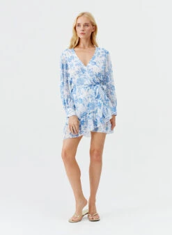 Melissa Odabash Tabitha Blue Floral Dress -Melissa Odabash Sale tabitha blue floral dress model 2025 P