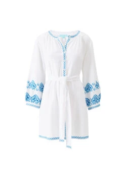 Tania White Teal Dress