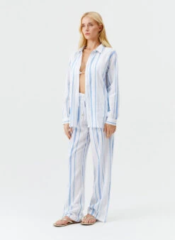 Tina Oasis Stripe Shirt -Melissa Odabash Sale tina oasis stripe shirt model 2025 F