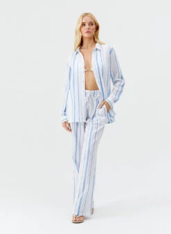 Tina Oasis Stripe Shirt -Melissa Odabash Sale tina oasis stripe shirt model 2025 P