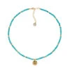 Turquoise Beaded Disc Necklace -Melissa Odabash Sale turquoise beaded disc necklace