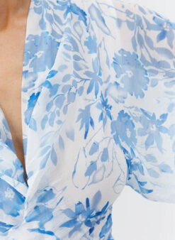 Melissa Odabash Wisdom Blue Floral Kaftan -Melissa Odabash Sale wisdom blue floral kaftan closeup 2025