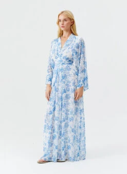 Melissa Odabash Wisdom Blue Floral Kaftan -Melissa Odabash Sale wisdom blue floral kaftan model 2025 F